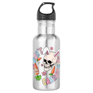 I Don't Carrot At All - Cute Skull Bunny & Easter 532 Ml Water Bottle