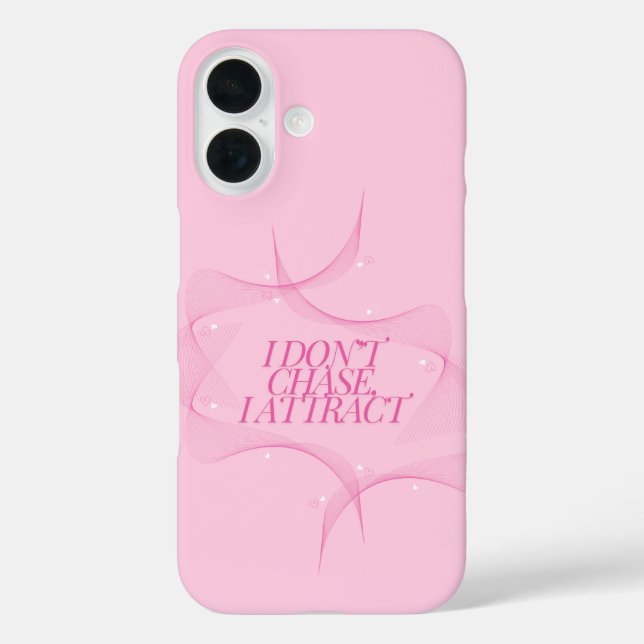 I don't chase, I attract Quote, Pink Case-Mate iPhone Case (Back)