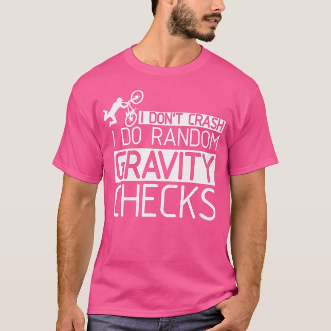I Don'T Crash I Do Random Gravity Check Boys Bmx T-Shirt (Front)