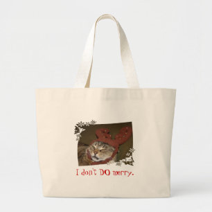 "I don't DO merry" cat-with-antlers bag