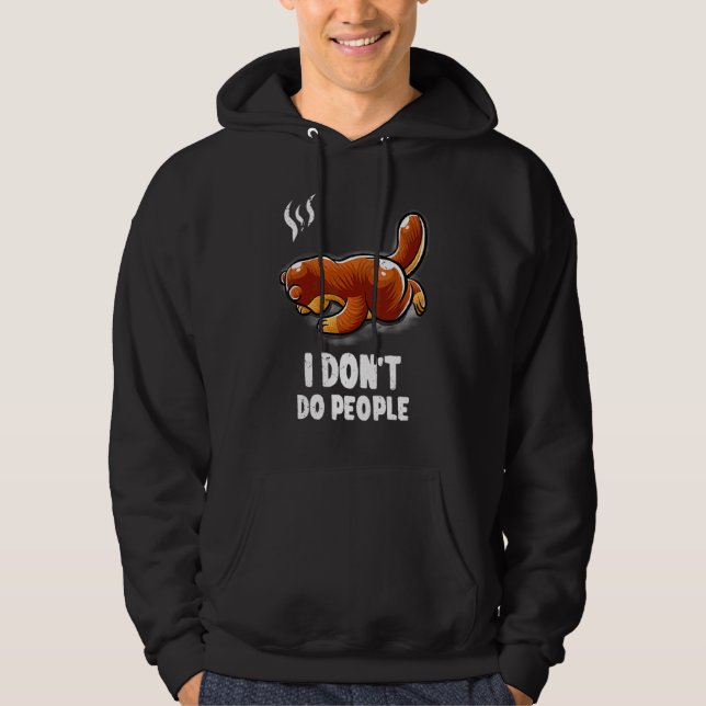 I Don't Do People Introvert Sleeping Nerd Otter Ge Hoodie (Front)