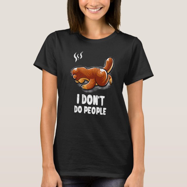 I Don't Do People Introvert Sleeping Nerd Otter Ge T-Shirt (Front)