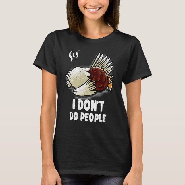 I Don't Do People Nerd Sleeping American Bald Eagl T-Shirt (Front)
