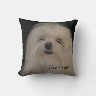 I Dont Do Top Knots MALTESE THROW PILLOW