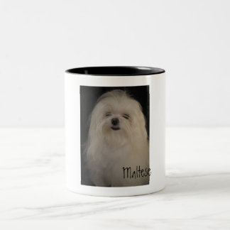 I Don't Do Top Knots MALTESE Two-Tone Coffee Mug