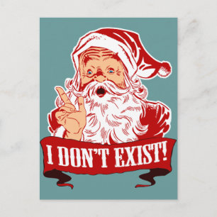 I Don't Exist, Santa Claus Holiday Postcard