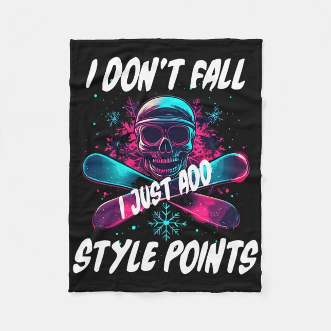 I Don't Fall Just Add Style Points  Fleece Blanket (Front)