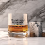 I don't Give a Dram - Funny Quote Whiskey Glass<br><div class="desc">Dive into the spirit of humour with our exclusive "I Don't Give a Dram - Funny Quote Whiskey Glass." Crafted for those who savour a good laugh with their whiskey, this novelty glass is more than just a vessel; it's a statement. Perfect for the whiskey aficionado who appreciates a touch...</div>