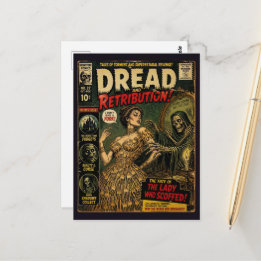 I Dont Give A Fork Faux Horror Vintage Book Cover Postcard