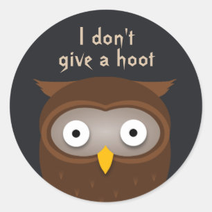 I don't give a hoot classic round sticker