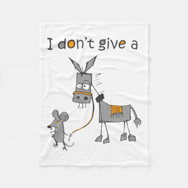 I Don't Give A Rat And Mouse Walking Funny Long Sl Fleece Blanket (Front)