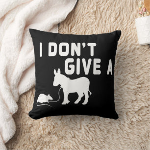I don't give a Rat gift funny Donkey, Animal Joke Cushion
