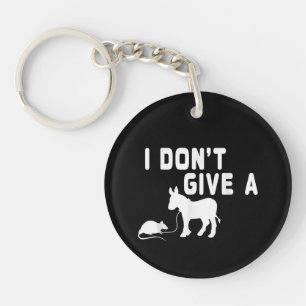 I don't give a Rat gift funny Donkey, Animal Joke Key Ring