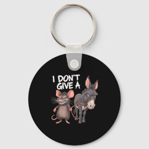 I Dont Give A Rats Mouse Donkey Funny Sarcastic An Key Ring