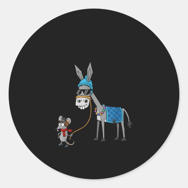 I Don't Give A Rats S Azz Mouse Funny Animal  Classic Round Sticker (Front)