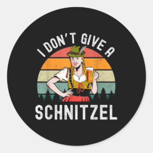 I Dont Give A Schnitzel Beer Wurst Funny German Classic Round Sticker