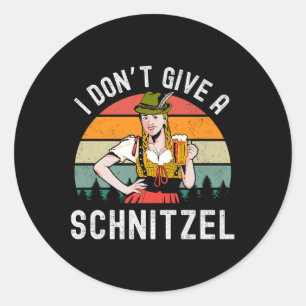 I Dont Give A Schnitzel Beer Wurst Funny German Pr Classic Round Sticker