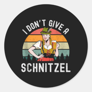 I Dont Give A Schnitzel Beer Wurst Funny German Ta Classic Round Sticker