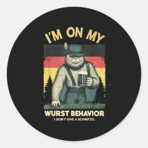 I Dont Give A Schnitzel German Beer Wurst Funny _2 Classic Round Sticker