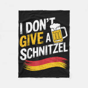 I Dont Give A Schnitzel German Beer Wurst Funny Fleece Blanket