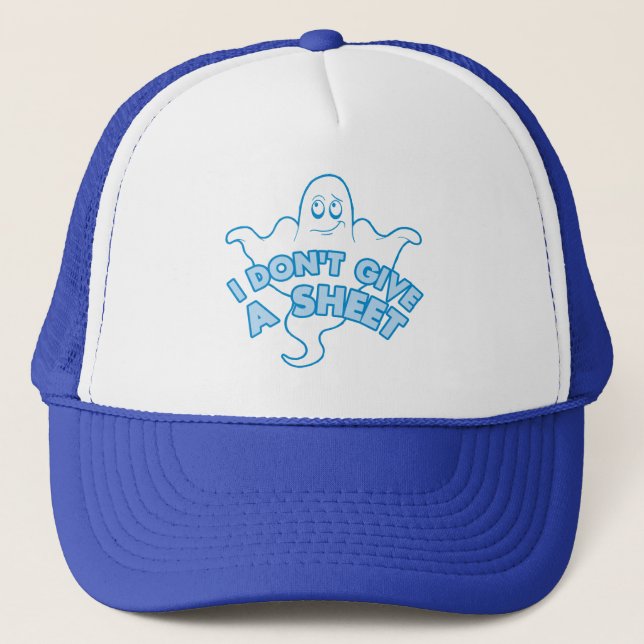 I don't Give A Sheet - Funny Ghost Quote Trucker Hat (Front)