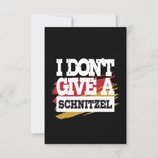 I Dont Give Schnitzel Oktoberfest German Flag Card (Front)