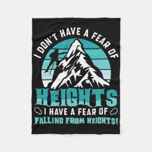 I Don't Have A Fear Of Heights - Bouldering Rock C Fleece Blanket