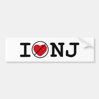 I Don't Heart New Jersey Bumper Sticker