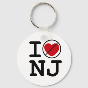 I Don't Heart New Jersey Key Ring