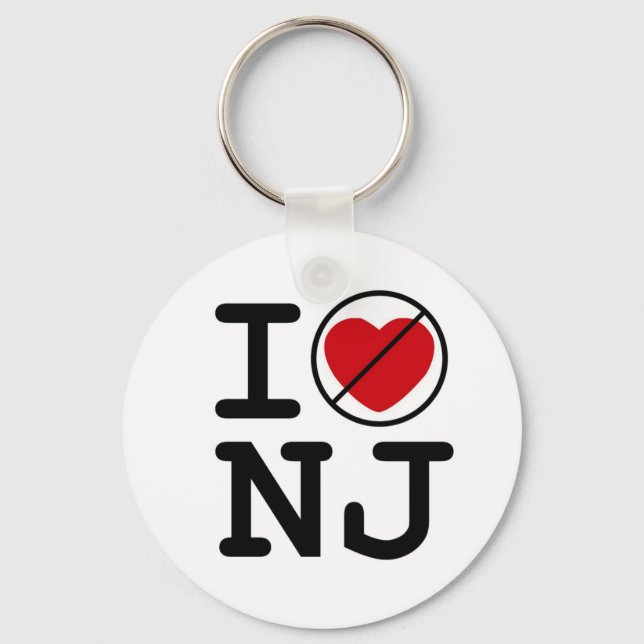 I Don't Heart New Jersey Key Ring (Front)