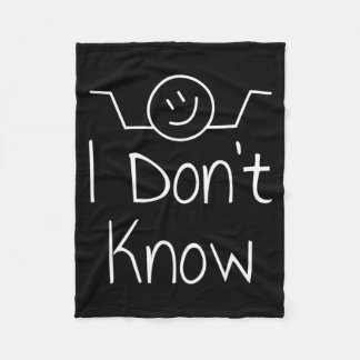 I Dont Know Hand Drawn Shrug Funny _3  Fleece Blanket