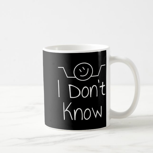 I Don't Know Hand Drawn Shrug Funny Men Women  Coffee Mug (Right)
