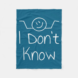 I Don't Know Hand Drawn Shrug Funny Men Women Fleece Blanket