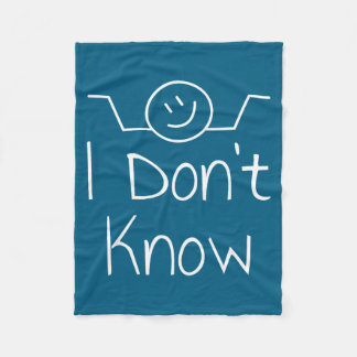 I Don't Know Hand Drawn Shrug Funny Men Women  Fleece Blanket