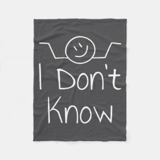 I Don't Know Hand Drawn Shrug Funny Men Women  Fleece Blanket