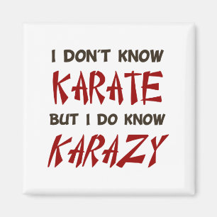I Dont Know Karate But I Do Know Crazy T Shirt Magnet