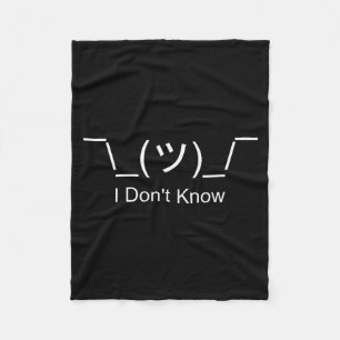 I Don't Know Shrug Humorous Ascii Emoticon  Fleece Blanket