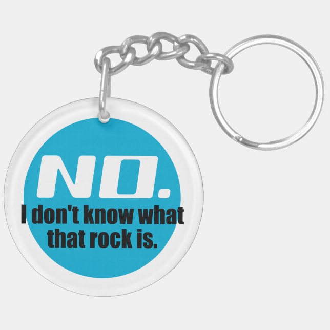 I Don't Know What That Rock Is (Blue) Key Ring (Back Left)