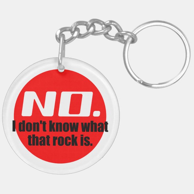 I Don't Know What That Rock Is (Red) Key Ring (Back Left)