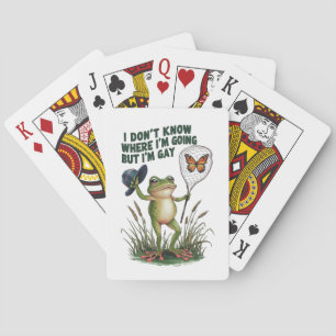 I Don't Know Where I'm Going But I'm Gay Frog Playing Cards
