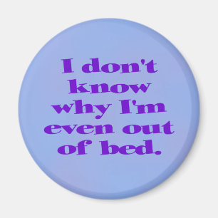 I don't know why I'm even out of bed. Magnet