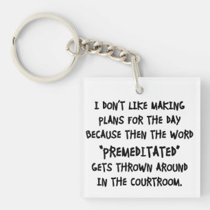 I Don't Like Making Plans Key Ring