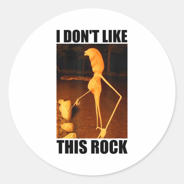 I Don't Like This Rock Funny Marcus The Worm Meme  Classic Round Sticker (Front)