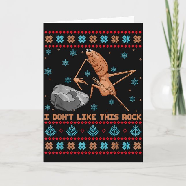 I Dont Like This Rock Marcus The Worm Ugly Sweater Card (Front)