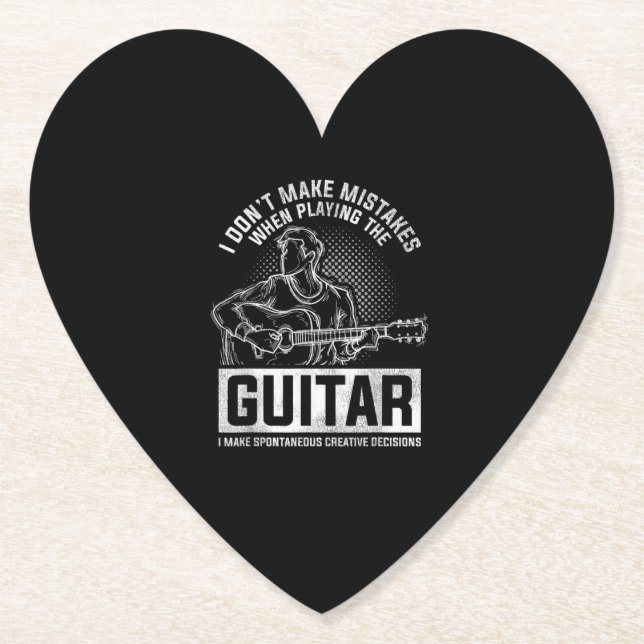 I Don't Make Mistakes When Playing The Guitar Paper Coaster (Front)