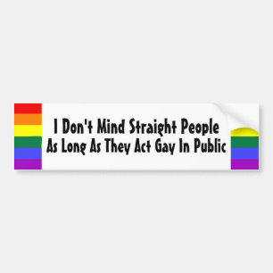 I Don't Mind Straight People Rainbow Flag Bumper Sticker