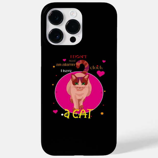 I don't need an alarm clock I have a cat Button Case-Mate iPhone Case (Back)