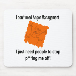 I don't need Anger Management (Red) Mouse Pad