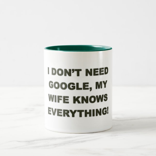I don't need google my wife knows everything - Mug (Center)