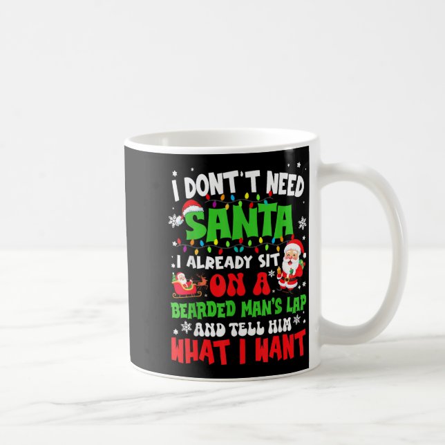 I Don't Need Santa I Already Sit On A Bearded Man' Coffee Mug (Right)
